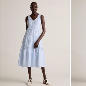 Quince 100% organic cotton gauze tiered maxi dress